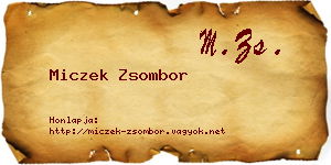 Miczek Zsombor névjegykártya